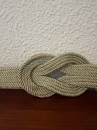 Cinturón fiesta trenzado dorado elástico