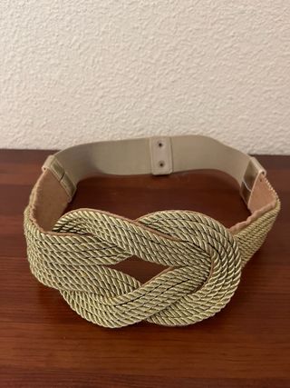 Cinturón fiesta trenzado dorado elástico