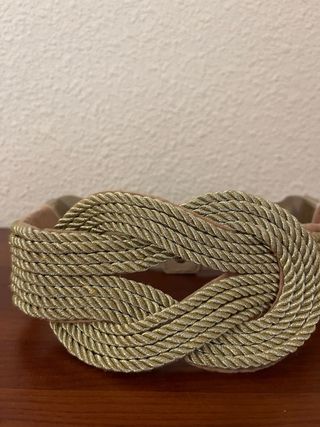 Cinturón fiesta trenzado dorado elástico