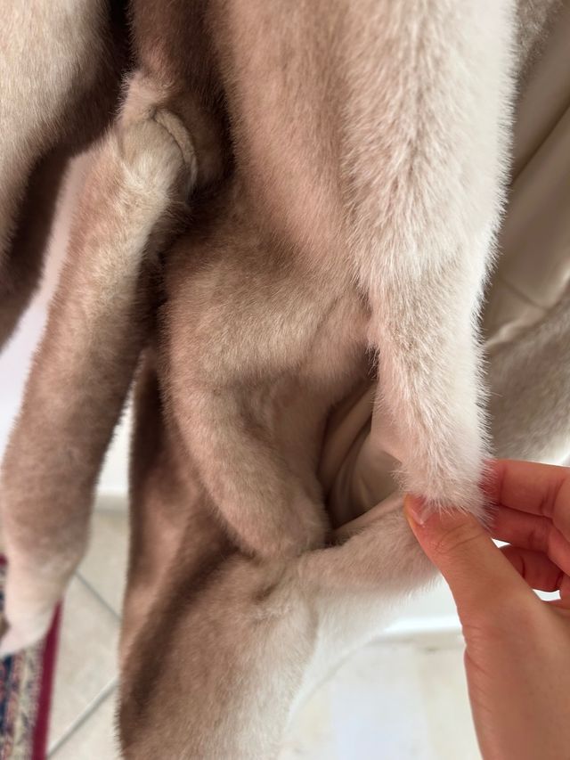 Eco pelliccia beige e marrone