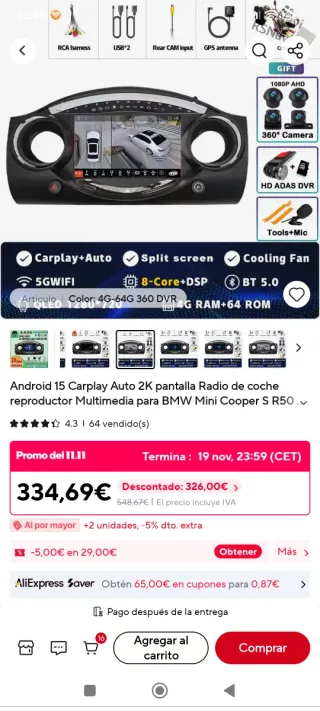 Pantalla Android Mini R52/R53