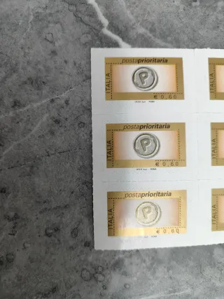 6 Francobolli Italia Postaprioritaria €0,60