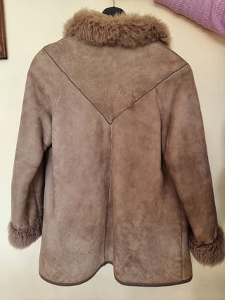 Chaquetón Piel Mouton Beige/Marrón
