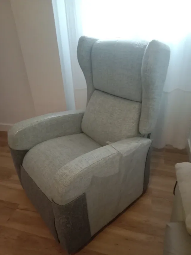 Sillón relax tela azul agua