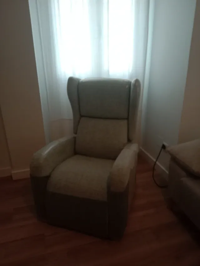 Sillón relax tela azul agua