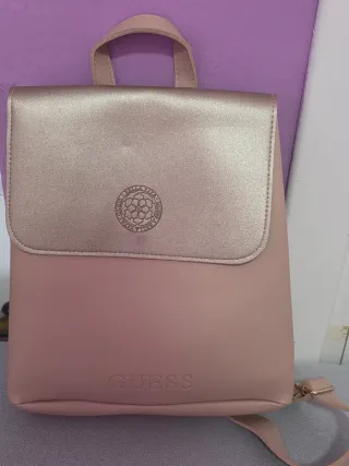 Mochila Guess Rosa y Dorada Nueva