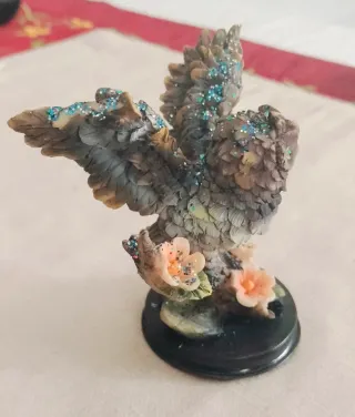 Figura Búho con Flores y Brillo