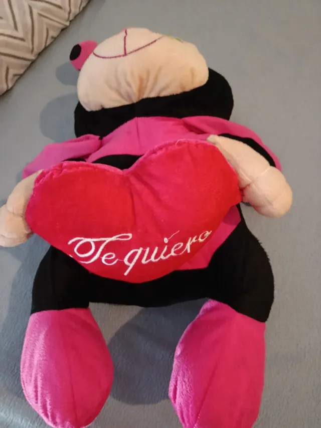 Peluche mariquita corazón rosa