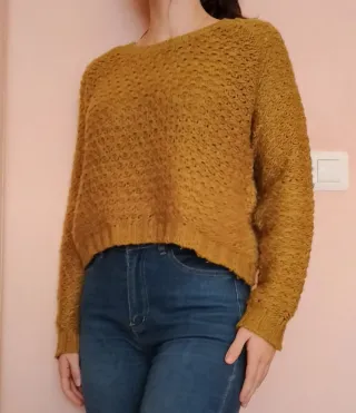 Jersey punto mostaza mujer