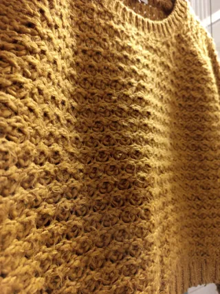 Jersey punto mostaza mujer