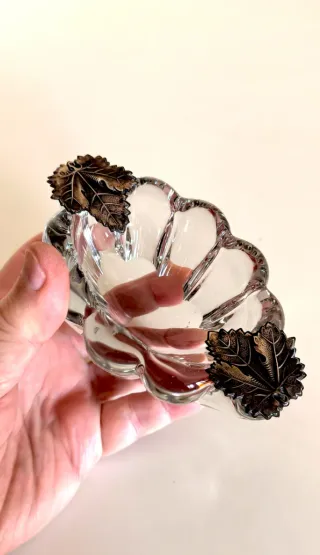 Cenicero Vintage Cristal Hoja