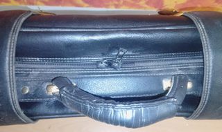 Maleta vintage cuero negro