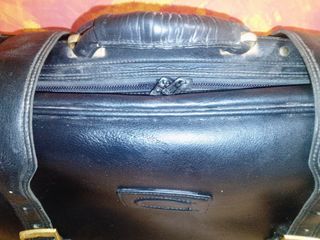 Maleta vintage cuero negro