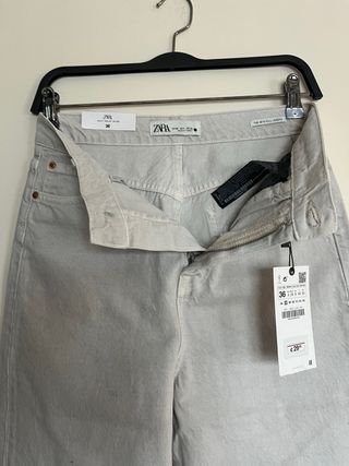 Vaqueros Zara 90's Full Length Gris Talla M