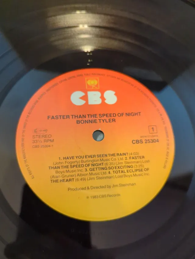 Bonnie Tyler - Faster Than The Speed Of Night LP