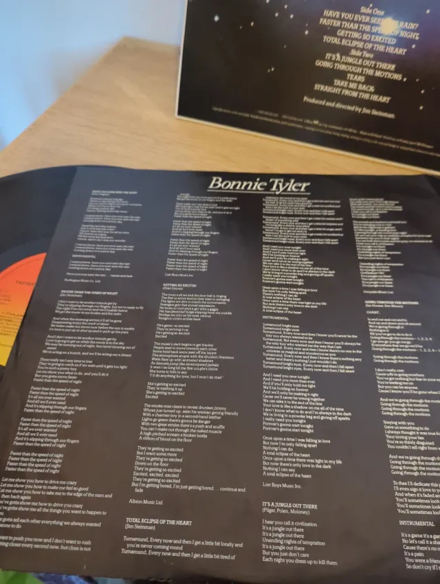 Bonnie Tyler - Faster Than The Speed Of Night LP