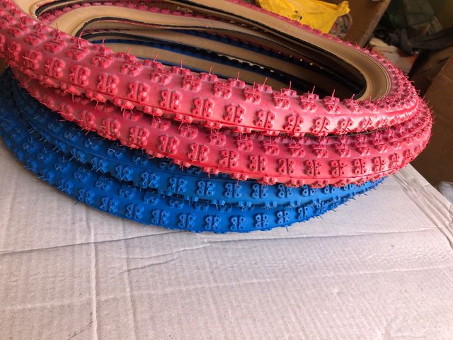 2 Coppie Gomme BMX Rosse e Blu