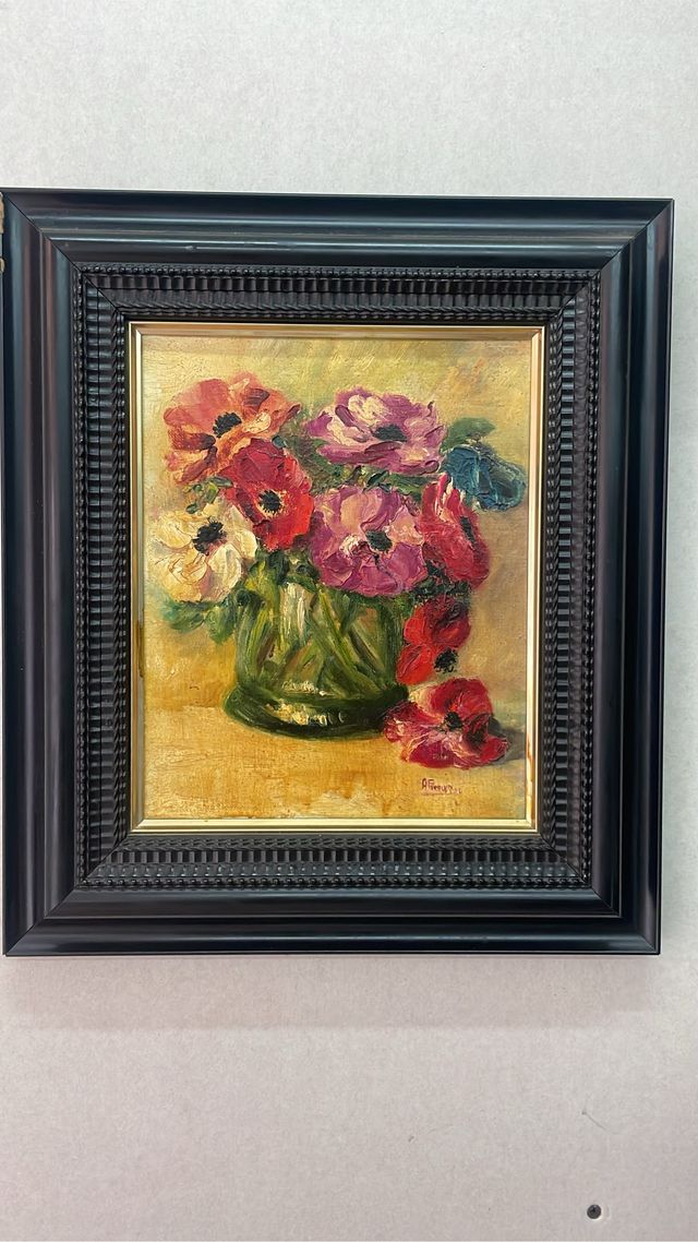 Cuadro al óleo ramo de flores