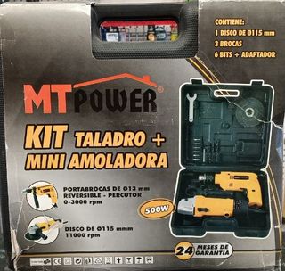 Kit Taladro y Mini Amoladora 500W