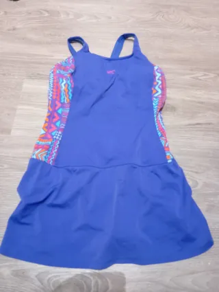 2 Bañador con falda morado y azul