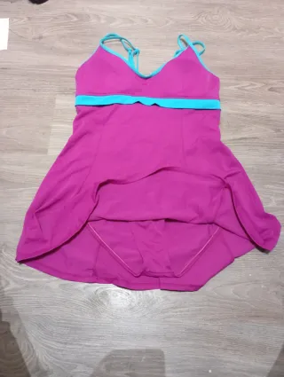 2 Bañador con falda morado y azul