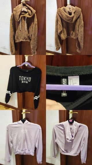 Lote 3 sudaderas cortas talla S