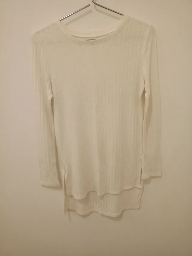 Jersey largo blanco de canalé