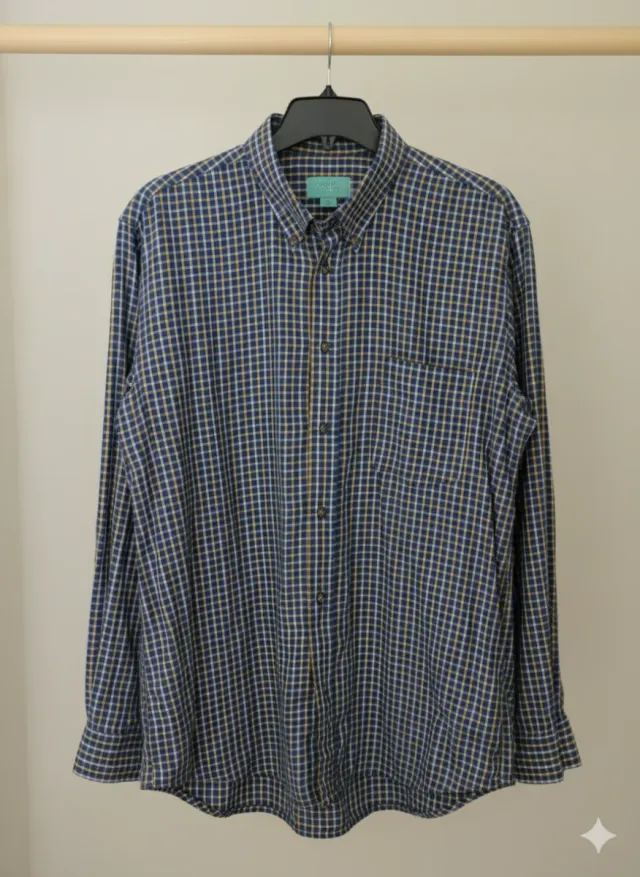 Camisa Polo Club Cuadros Azul y Amarillo Talla L