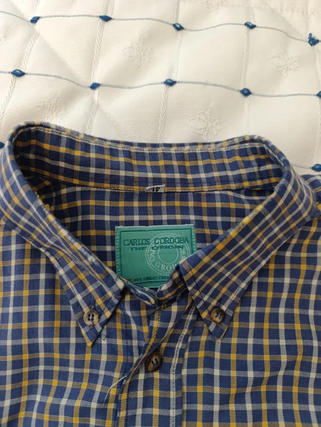 Camisa Polo Club Cuadros Azul y Amarillo Talla L