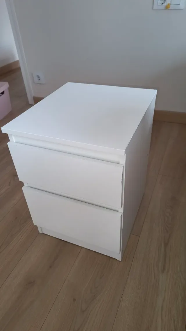 Comodino Ikea Kullen bianco con 2 cassetti