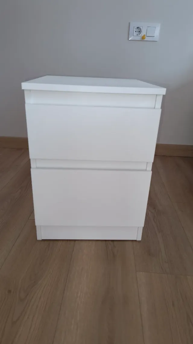 Comodino Ikea Kullen bianco con 2 cassetti