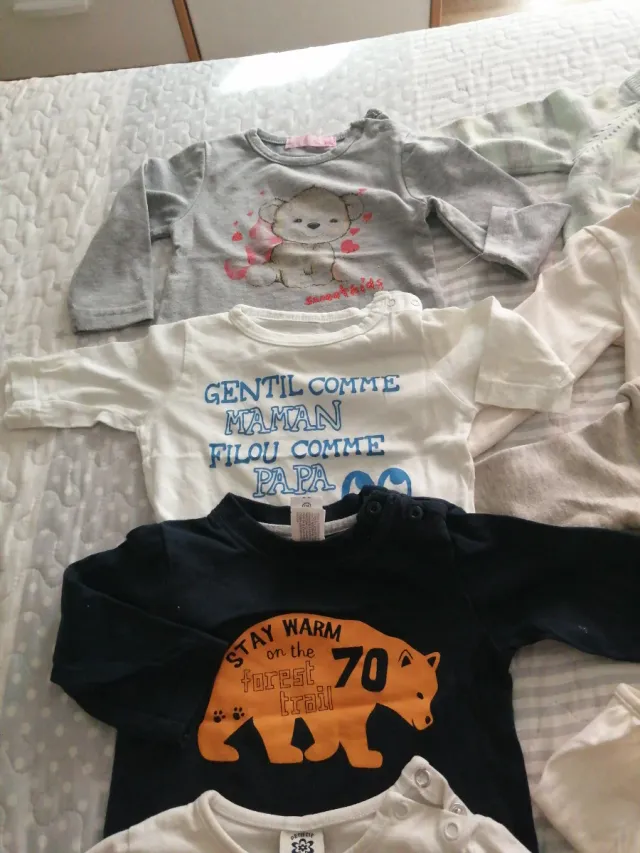 Lote 6 camisetas bebé 6 meses