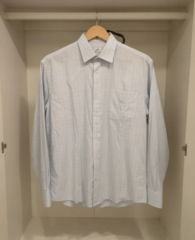 Camisa de vestir azul a cuadros