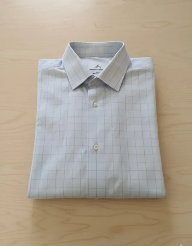 Camisa de vestir azul a cuadros