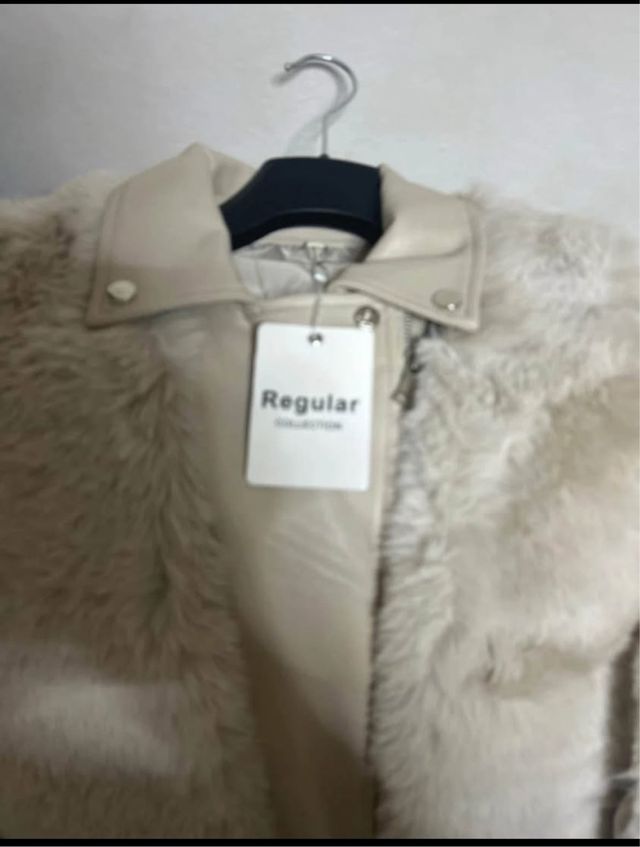 Giubbotto pelliccia beige taglia M