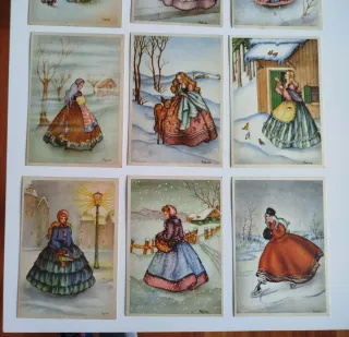 Cartoline Damine Invernali da Collezione