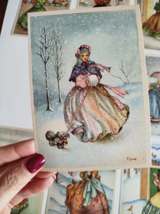 Cartoline Damine Invernali da Collezione