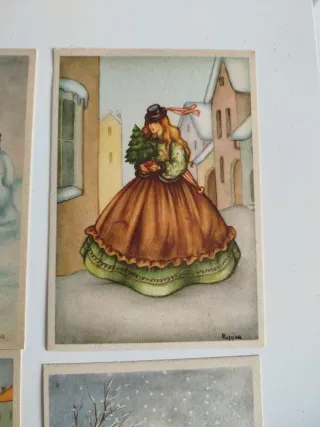 Cartoline Damine Invernali da Collezione