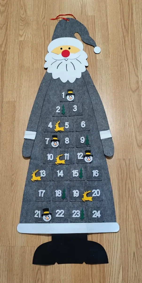Calendario Adviento Santa Claus Fieltro