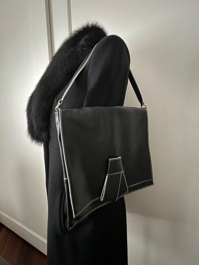 Fiorella Rubino Borsa Pelle Vitello Nera