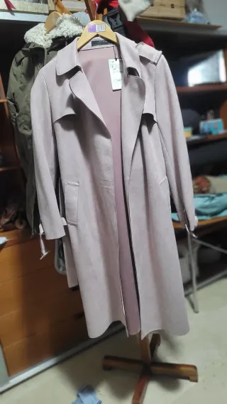 Gabardina piel melocotón rosa