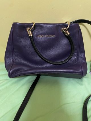 Bolso Adolfo Domínguez Piel Morado Negro