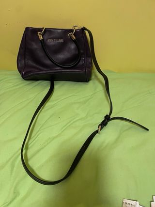 Bolso Adolfo Domínguez Piel Morado Negro