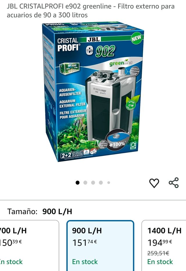 JBL CRISTALPROFI e902 Filtro externo para acuarios