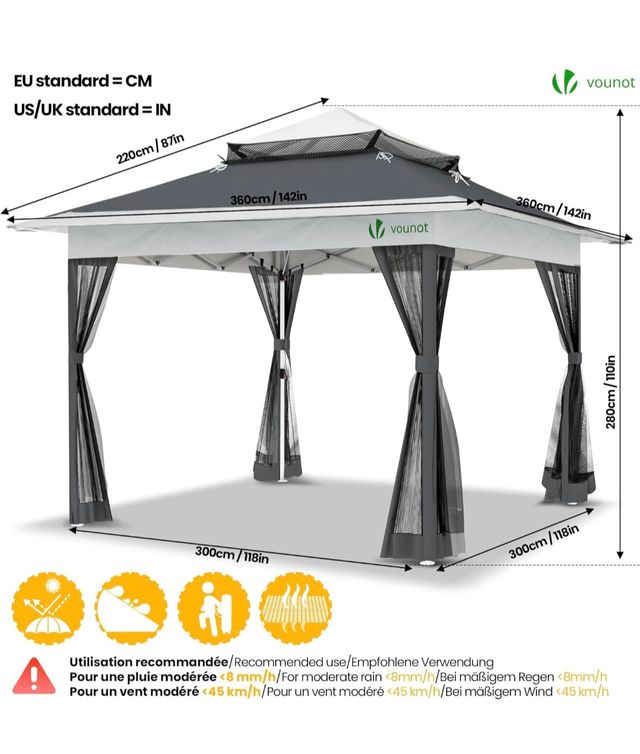 Carpa plegable gazebo VOUNOT