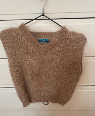 Chaleco de punto marrón talla única