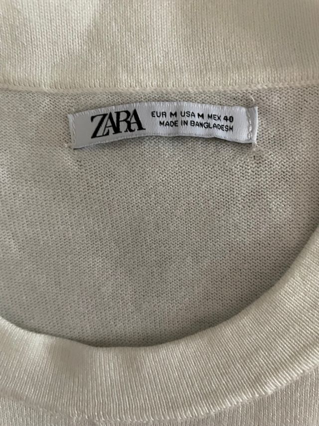 Jersey Zara Rayas Blanco y Negro Talla M