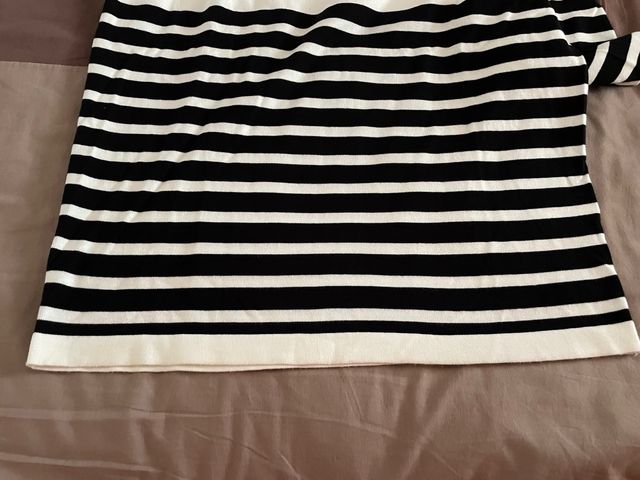 Jersey Zara Rayas Blanco y Negro Talla M