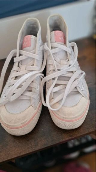 Zapatillas Adidas Plataforma Blancas y Rosas