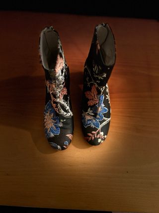 Botas Zara Tacón Estampado Floral